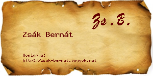 Zsák Bernát névjegykártya